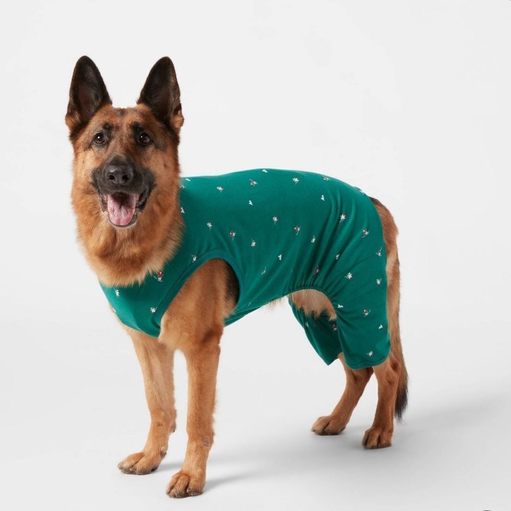 Polar Bear Print Jersey Holiday Family Dog Pajamas - Wondershop™ Green‎ M